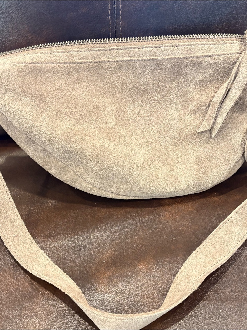 The Sak Women's Suede Crossbody Belt Bag - Taupe